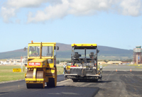 Laying tarmac on recycled taxiway